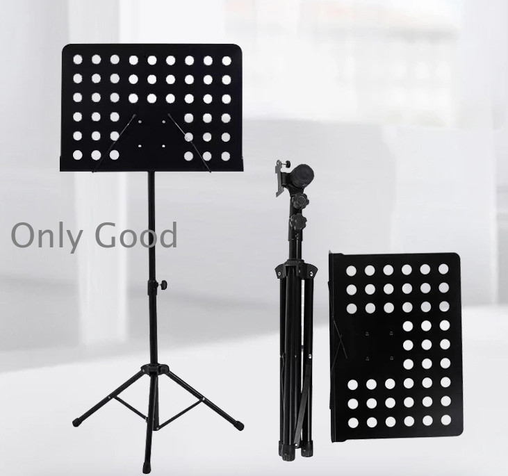  music stand folding type light weight compact flexible free folding musical score stand steel made height adjustment talent light weight carrying convenience musical performance practice stage concert Live 