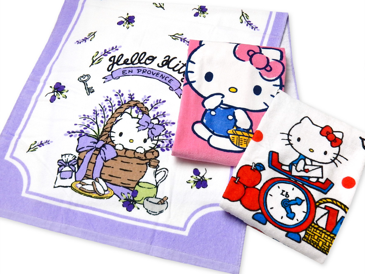 送料無料 バスタオル Sanrio/サンリオ ハローキティ 綿100％ 60