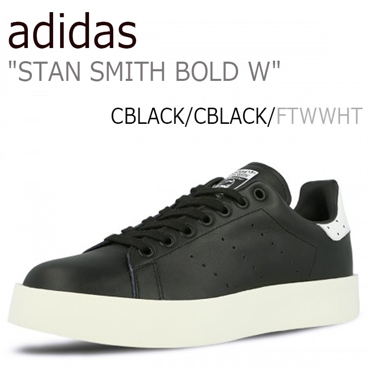 Adidas Stansmith adidas женский STAN SMITH BOLD W мяч do платформа толщина  низ BLACK WHITE черный белый BA7772 обувь : продажа в магазинах Yahoo