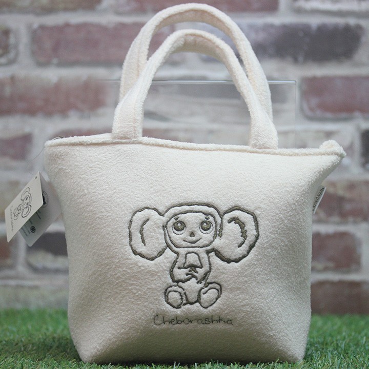 白チェブラーシカ　ふわふわバッグ 白チェブラーシカ ふわふわバッグ 白チェブラーシカ ふわふわ