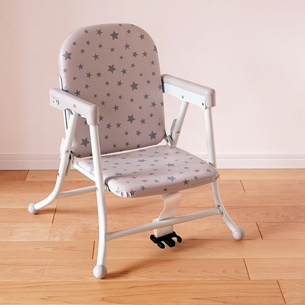  folding low chair BabyGo! ivory Star Quruli .... table attaching light weight * compact pipe chair [ wrapping un- possible commodity ][ free shipping Okinawa *