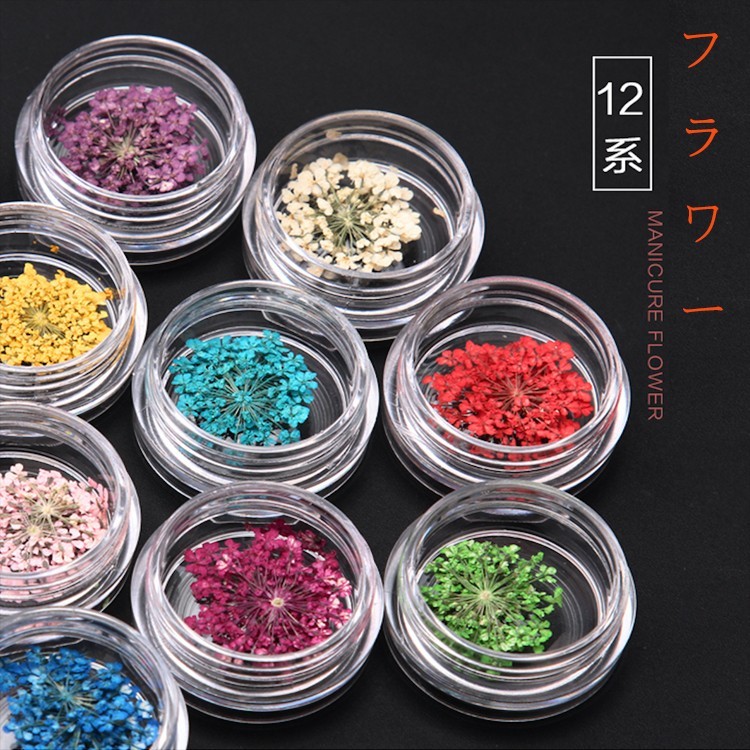  flower pressed flower dry flower nails flower 12 color free is possible to choose self nails gel nails 