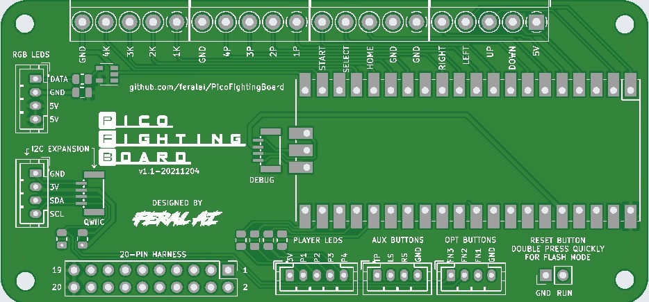 Pico Fighting Board exclusive use printed circuit board 