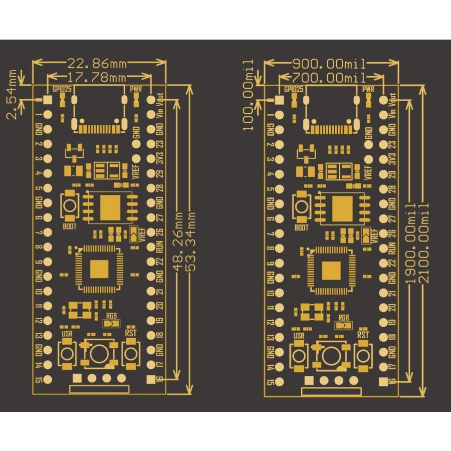 Raspberry Pi Pico compatible YD-RP2040(16MB)