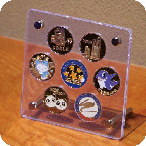  memory medal case ( fluorescence 7 hole )| acrylic fiber frame | stamp is possible memory medal for | memory medal case | storage case | medal storage 