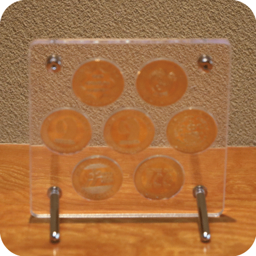  memory medal case ( fluorescence 7 hole )| acrylic fiber frame | stamp is possible memory medal for | memory medal case | storage case | medal storage 