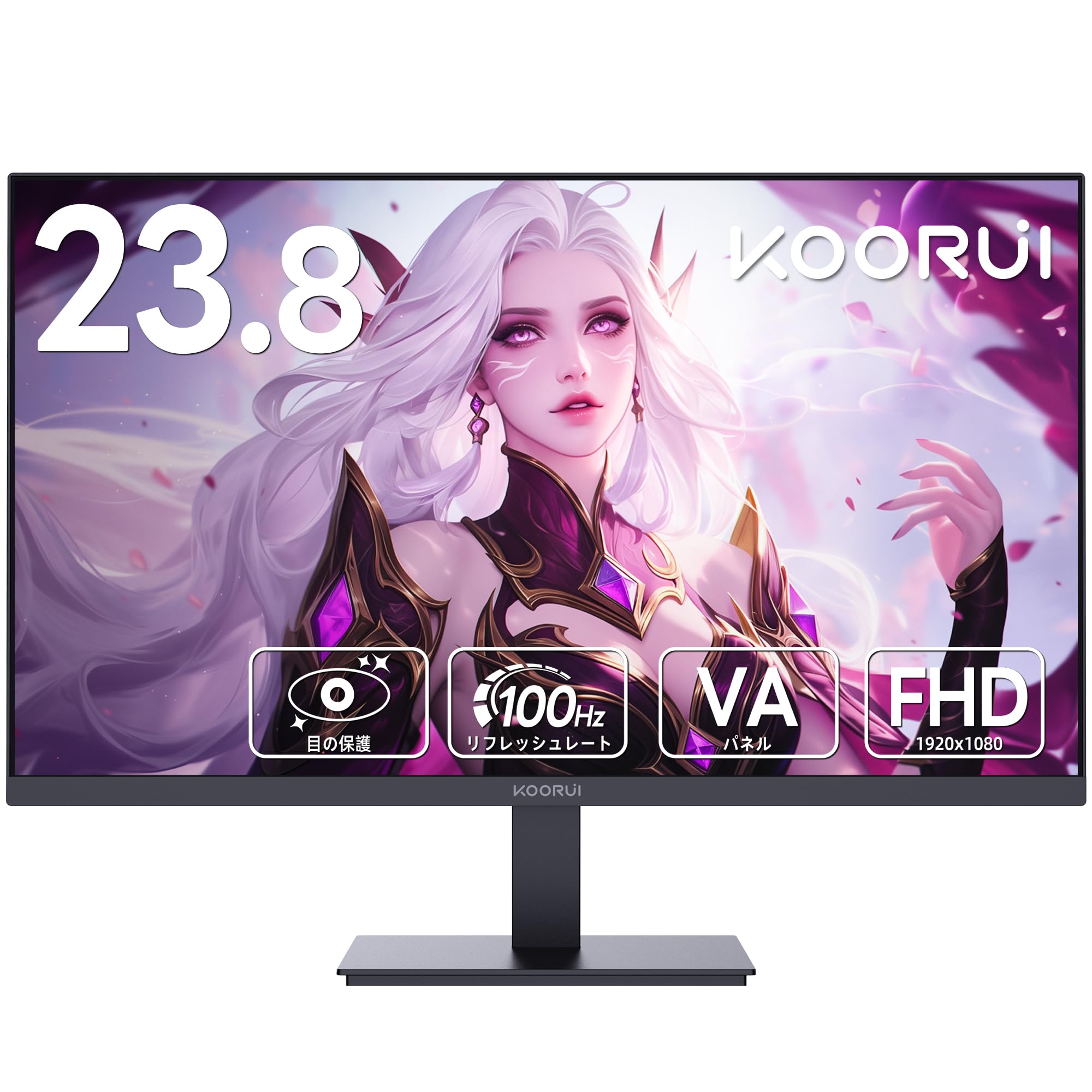 KOORUI 24インチ VA 非光沢 フルHD 5ms 75Hz ディスプレイ HDMI VGA