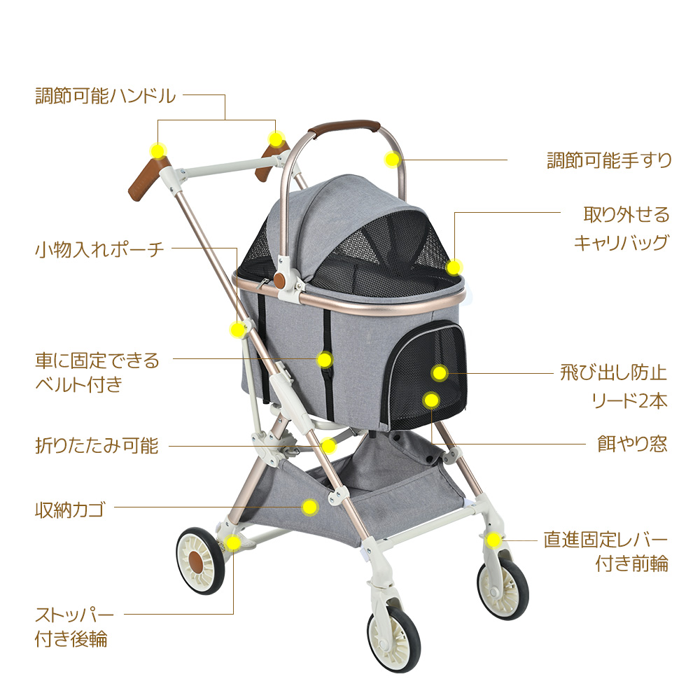 [ all goods maximum 1000 jpy OFF* today limit ] large liquidation sale pet Cart against surface type separation type 2way folding medium sized dog small size dog full o- pen 4 wheel aluminium storage light weight stopper 