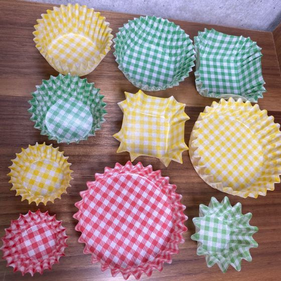 [250 sheets ] morning face 3F* check pattern ( green ) oven case morning face 3 number deep .(29×30) business use .. present daily dish side dish cup baking cup 250 sheets insertion × 1 pcs 