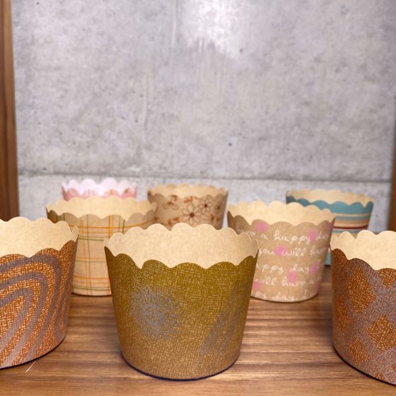 [2500 sheets ]NP-6 leaf pattern (φ68×φ55×H50) paper made muffin cup business use disposable cupcake roasting pastry baking cup 2500 sheets insertion 