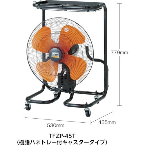 トラスコ中山 全閉式工場扇キャスタータイプ TFZPA-45T 工場扇、工場扇風機の商品画像