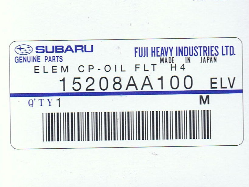  Subaru original oil filter 15208-AA100