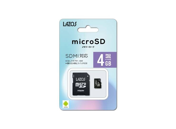 リーダーメディアテクノ LAZOS L-4MSD6 （4GB） MicroSDメモリーカードの商品画像