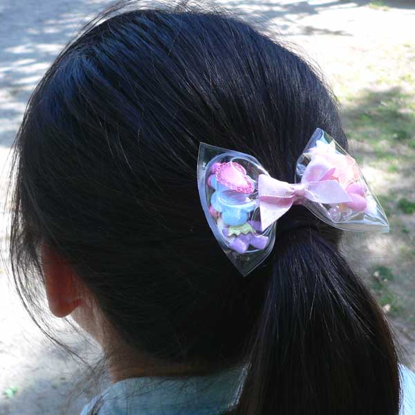 Heart Angel ヘアゴム ヘアアクセサリー リボン 子供 キッズ ドット