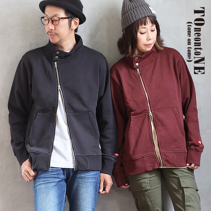 オールズ(OAR'S) ライダース パーカー スウェット 裏起毛 しっかり 丈夫 USA コットン 綿100％ 長袖 ジップアップ パティ 