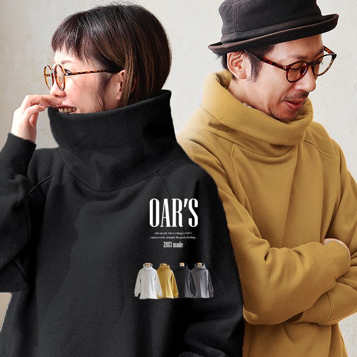 オールズ(OAR'S) タートルネック スウェット 裏起毛 暖かい 綿100% USAコットン プルオーバー ロング ハイネック 長袖 パティ オールズ