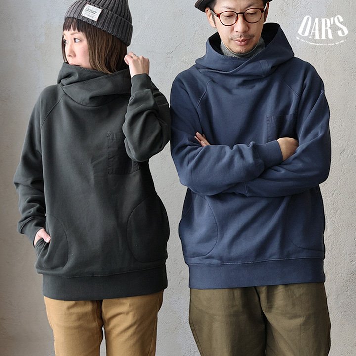 オールズ(OAR'S) パーカー 長袖 冬 裏起毛 USA コットン 綿100 厚手 活性染め カシュクール ハイネック パティ オールズ