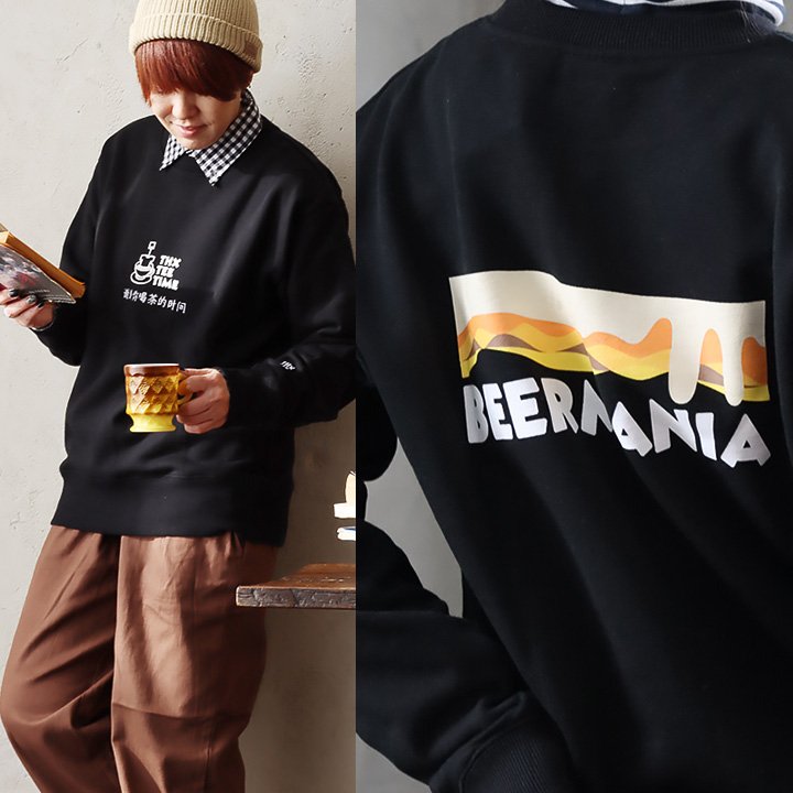 ジーアールエヌ(grn) スウェット 長袖 クルーネック 綿100 コットン 米綿 裏毛 プリント アニマル 動物 ZOO