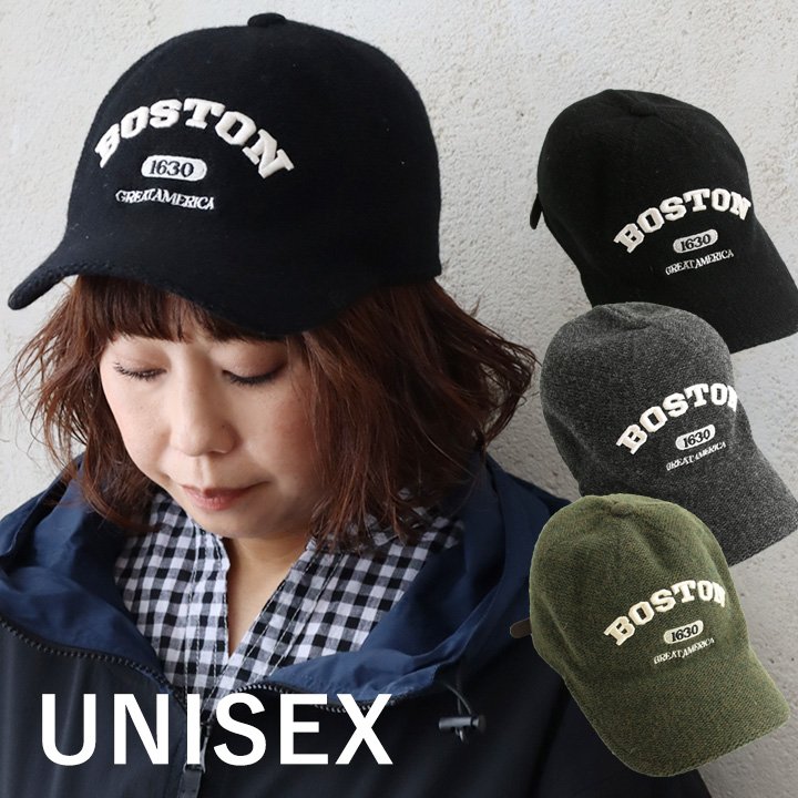 帽子 キャップ ベースボールキャップ ウール ロゴ カレッジ 刺繍 真鍮 7パネル ショート ブリム カジュアル