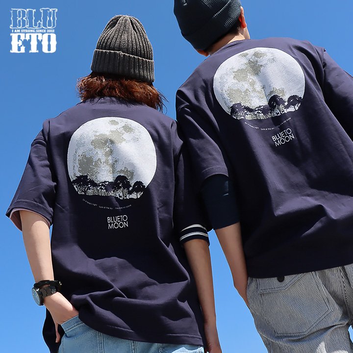 ＰＡＴＹ tシャツ 半袖 ゆったり カジュアル 大きいサイズ おしゃれ 満月 プリント ゆる ビッグシルエット ブルート