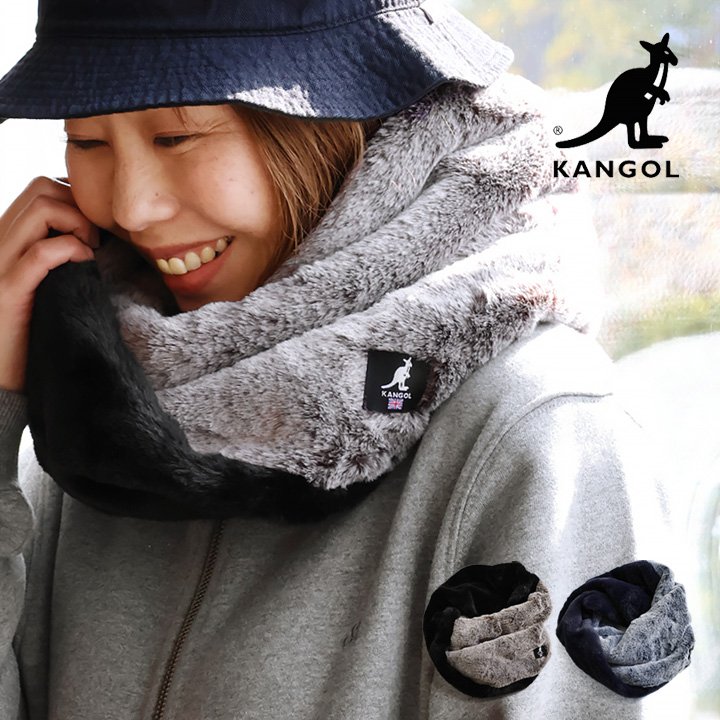 カンゴール スヌード ネックウォーマー ファー ポリエステル 配色 アニマル カンガルー 軽い 暖かい 防寒 パティ