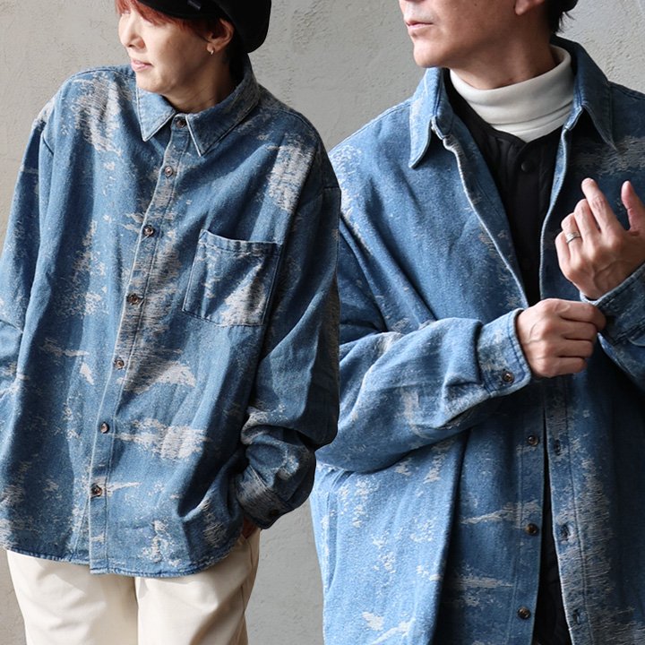 レボ(REVO.) ジャケット デニムジャケット クラッシュ ジャガード織り コットン ポリエステル 体型カバー パティ