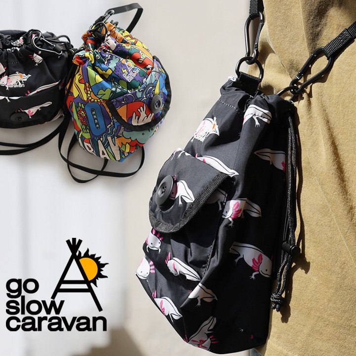 ゴースローキャラバン ショルダーバッグ バッグ カバン ポーチ 巾着 総柄 ポケット しっかり生地 パティ