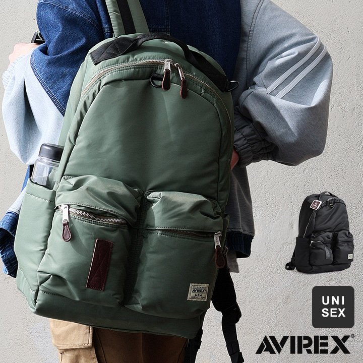 AVIREX(アヴィレックス) アビレックス リュック ナイロン ポケット しっかり生地 丈夫 タフ A4 大容量 大きい パティ