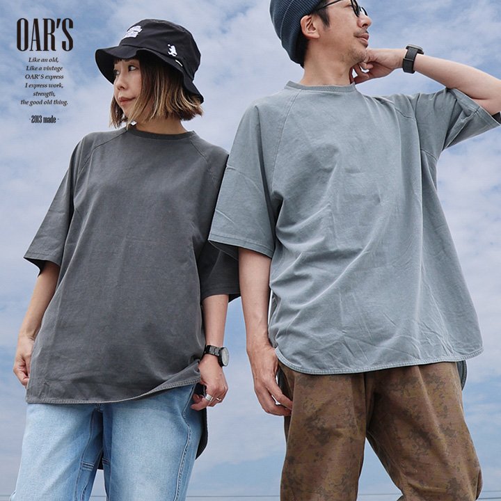 オールズ(OAR'S) 「被らない」大人のゆるT / ピグメントラグラン5分袖ロングT オールズ