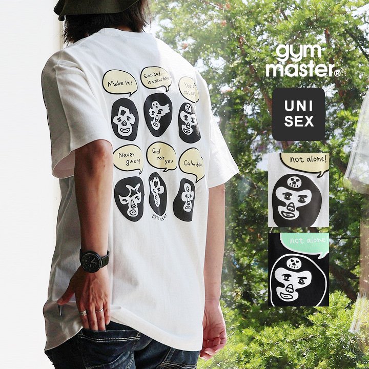 ジムマスター(gymmaster) ジムマスター Tシャツ 半袖 クルーネック マスクマン キャラクター 発砲プリント 綿100 コットン 通気性 パティ