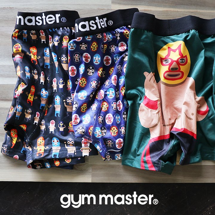 ジムマスター(gymmaster) ジムマスター パンツ 下着 ボクサーパンツ 総柄 ハッピーペイント マスクマン 覆面レスラー ストレッチ パティ