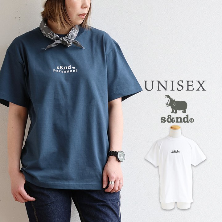 セカンド(s&nd) s＆nd セカンド Tシャツ 半袖 クルーネック 綿100 コットン 日本製 ロゴ プリント すっきり シンプル カジュアル 夏 パティ