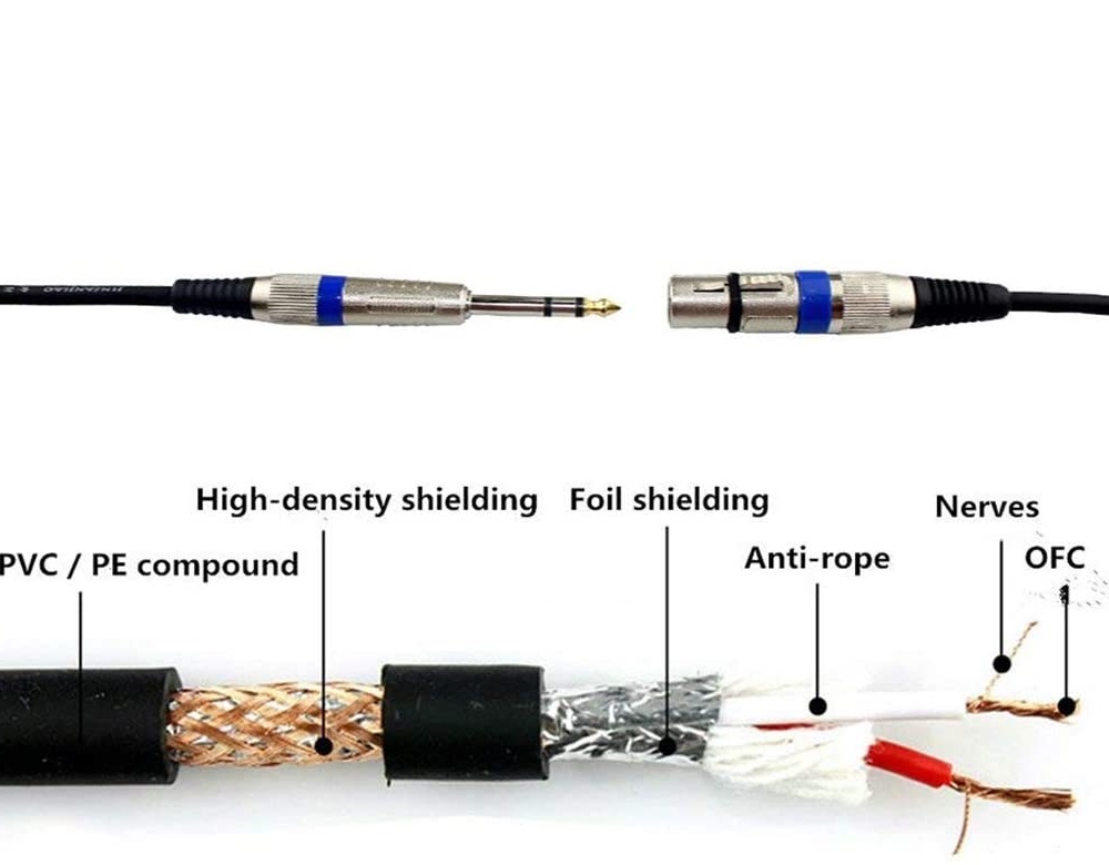  free shipping female from 1/4 -inch TRS cable, microphone cable balance 6.35mm (1/4 -inch ) TRS to XLR cable - 1.5M