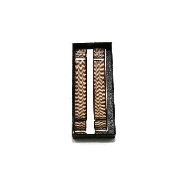  браслет-фиксатор для рукавов "в елочку" 15mm сделано в Японии мужской рубашка бизнес черный Brown 