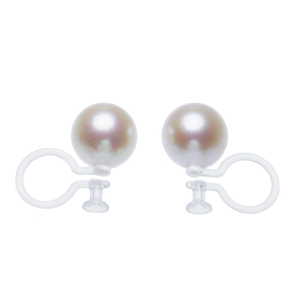 パール ノンホールピアス アコヤ真珠 透明 イヤリング 約7.0mm 結婚式 冠婚葬祭 成人式 卒業式 入学式 母の日 ホワイトデー プレゼントの写真