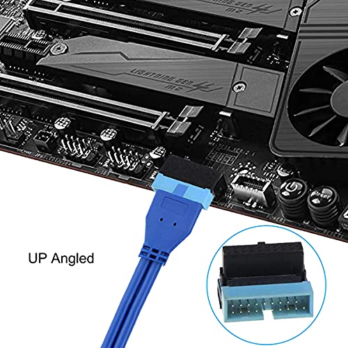 Xiatiaosann USB 3.0 20 pin male - female extension adaptor on downward 90 times motherboard main board for,ATX 19 pin connector 19 pin power supply adapter person direction conversion L