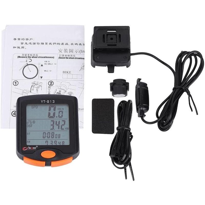  cycle computer bicycle computer speed meter LCD screen backlight attaching hour / Speed / mileage / temperature etc. display over 