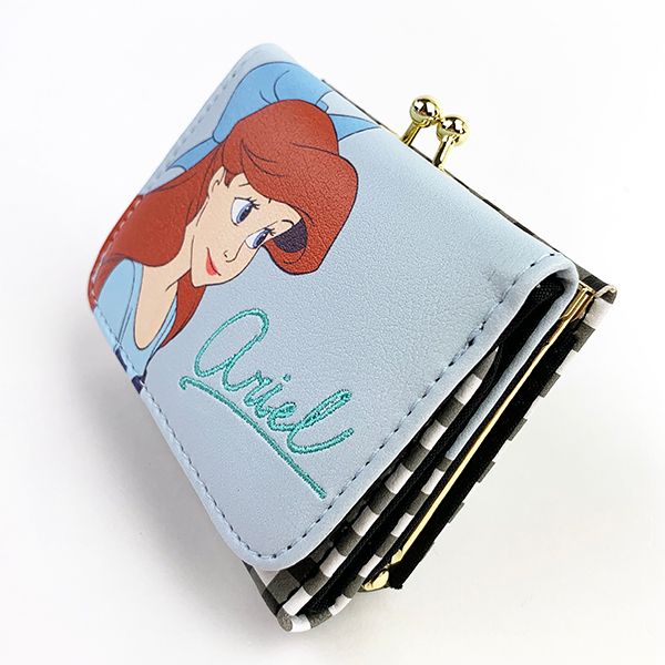  Little Mermaid Ariel compact кошелек BK проверка / Ariel три складывать кошелек кошелек ячейка для монет чёрный товары (MCOR)