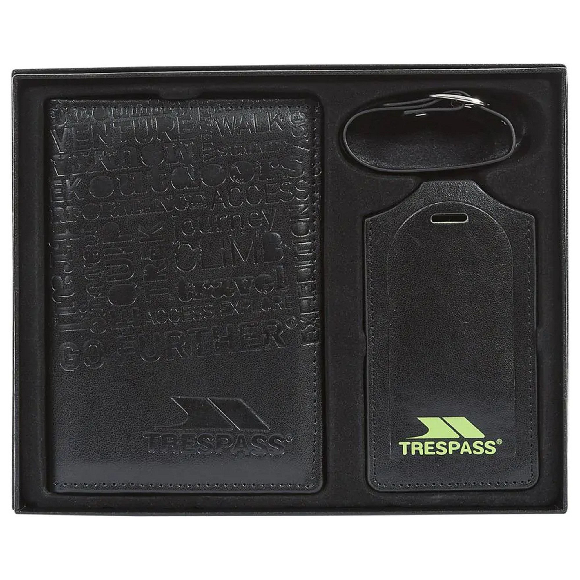 (to less Pas ) Trespass Wanderlust passport cover / luggage tag to label supplies aksa surrey TP1149 ( black )