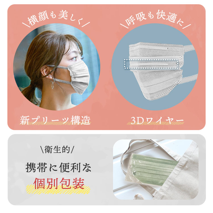  mask non-woven solid piece packing non-woven mask stylish bai color color mask beautiful Fit Iris o-yama pack attaching Point .. Iris 