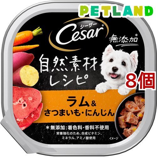 MARS（ペット用品、食品） シーザー 自然素材レシピ ラム＆さつまいも・にんじん 85g×8個 シーザー ドッグフード ウエットフードの商品画像