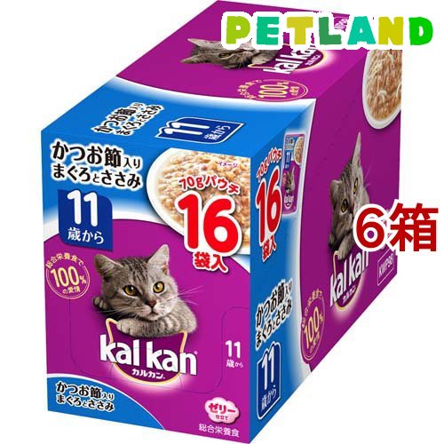 MARS（ペット用品、食品） カルカン パウチ 11歳から ゼリー仕立て かつお節入りまぐろとささみ 70g×96個 カルカン 猫缶、ウエットフードの商品画像