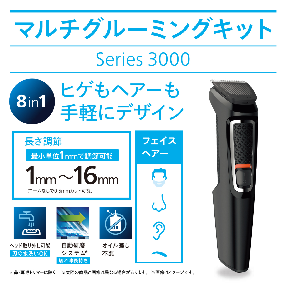  Philips мульти- груминг комплект 3000 серии MG3730/15 черный триммер . машинка для стрижки волосы - резчик носовые волосы мужской мужчина стандартный товар оригинальный товар 