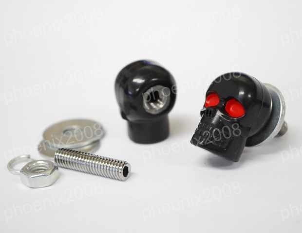  номер болт Skull M6 P1.0 чёрный череп винт машина мотоцикл 2 шт. комплект 