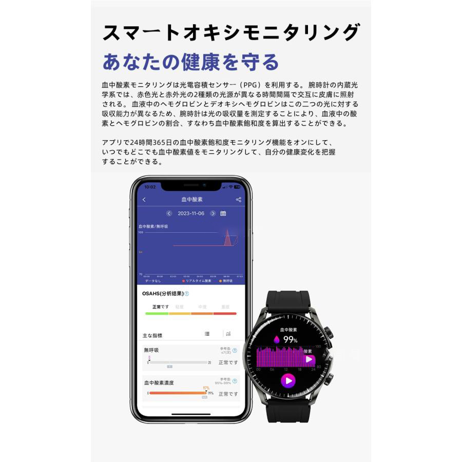 [2024 debut ] made in Japan sensor smart watch heart electro- map ECG+HRV 24 hour body temperature monitoring . middle oxygen blood pressure measurement LINE arrival notification smart watch