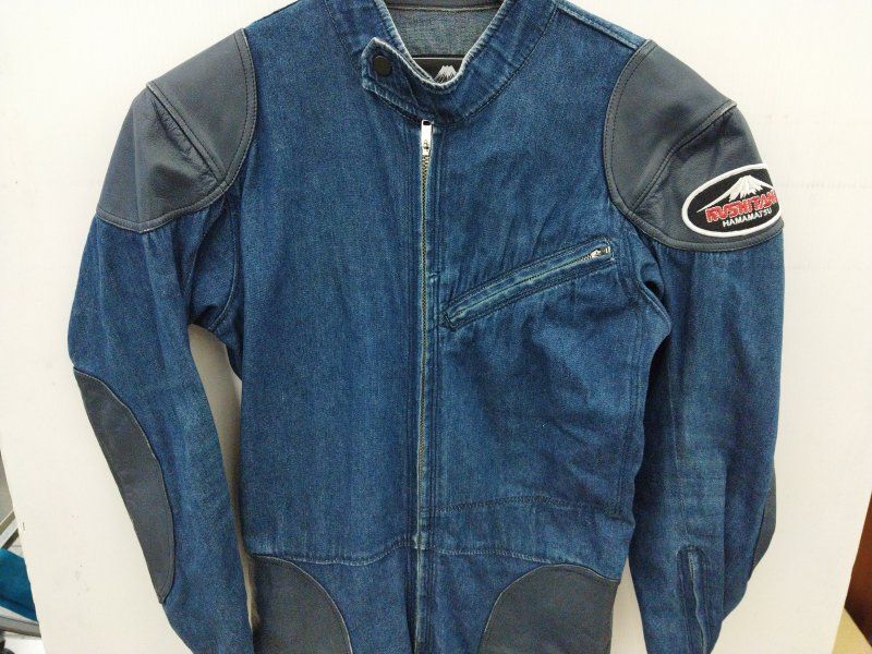 [ Vintage ]KUSHITANI Kushitani lai DIN g комбинезон Denim первый период Logo старый Logo 1990 годы примерно M мотоцикл *3110/ поле механизм Hamamatsu . бамбук магазин 