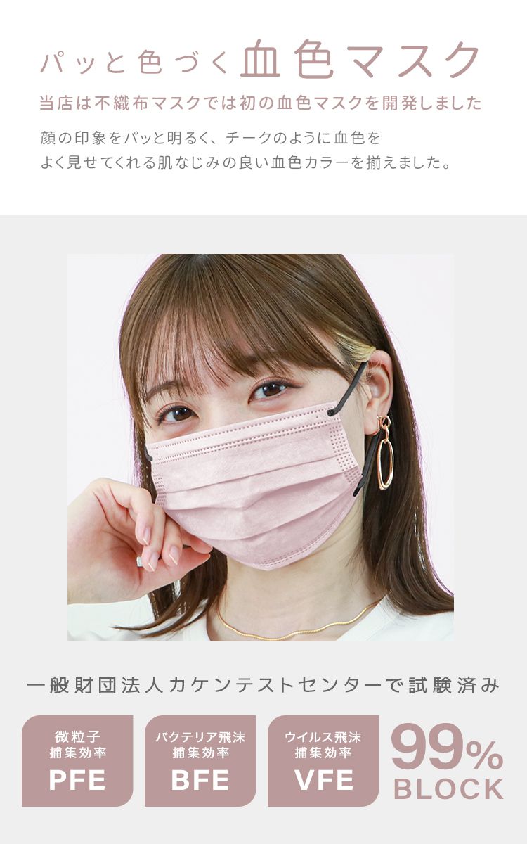 [ tv . introduction! coupon . the cheapest 299 jpy ] mask non-woven color . color mask 3 size both sides color small face child 10 sheets by piece packing 50 sheets soft originator stylish WEIMALL