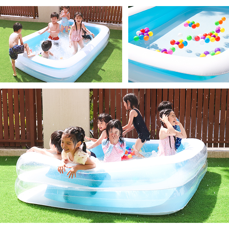  pool home use large 2.4m vinyl pool Kids pool home use pool child Kids playing in water garden playing . middle . prevention 