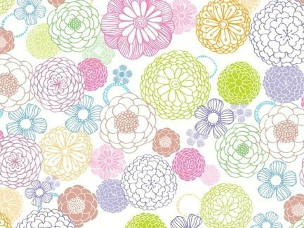  limited time SALE!! white porcelain for transcription paper pastel dahlia / dahlia floral print flower great popularity pastel color spring peace pattern pink yellow yellow green b0