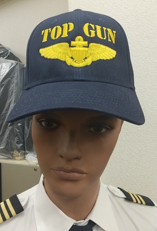 Top Gun with Gold Navy Wings Cap